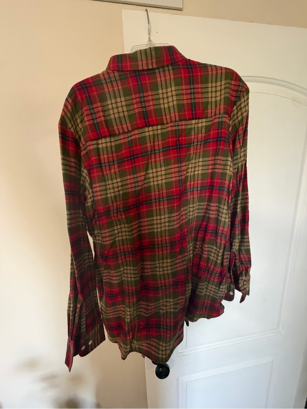 Club Room Red and Olive Plaid Button-Down Shirt - Picture 2 of 2